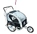 Aosom Elite Three-Wheel Bike Trailer for Kids Bicycle Cart for Two Children with 2 Security Harnesses & Storage, White