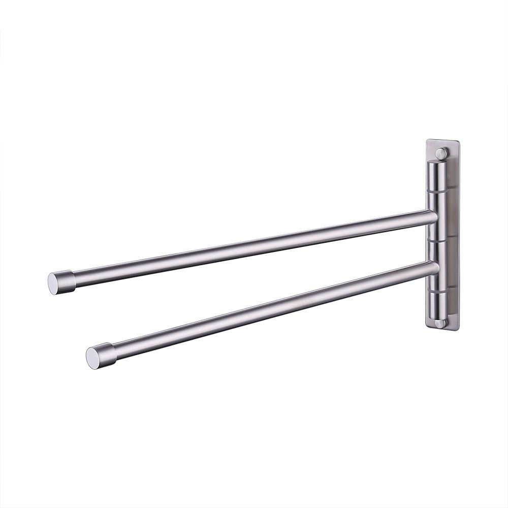 KES Bathroom Swing Arm Towel Bars 2Arm Wall Mount Swing Out Towel