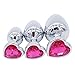 FeiGu 3 Pieces Heart Shape Jeweled Butt Plug Kit, Stainless Steel Anal Training Sets Adult Sex Toys for Beginners Couplesthumb 2