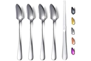 2 PCS 6.69-Inch Serrated Grapefruit Spoons, Stainless Steel Fruit Dessert Teaspoons for Home​