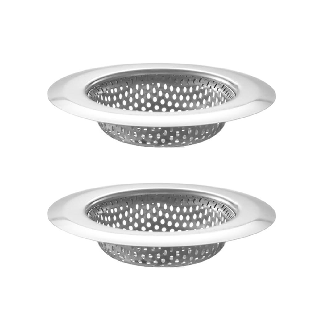 Youery Pack of 2 Stainless Steel Sink Strainer, Universal Sink Filter Strainer, Hair Strainer Shower, Drain Strainer Quick Drain, Dirt Catcher for Bathroom, Kitchen, Shower