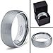 Charming Jewelers Tungsten Wedding Band Ring 7mm Men Women Comfort Fit Grey Dome Brushed Size 9.5