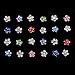 Shuning 20G 24Pcs Straight Nose Pin Stud Rings Stainless Steel Bone Bar Crystal Flower Piercing Jewelry Case