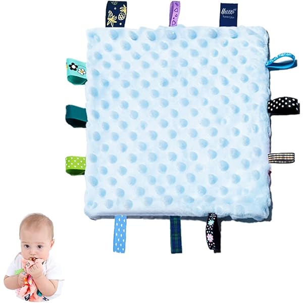 Baby Security Blanket With Colorful Tags - Soft Comfort Toy For Infants