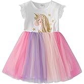 DXTON Toddler Girl Summer Short Sleeve Tutu Party Wedding Birthday Dresses