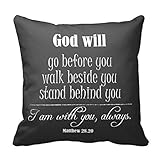Inspirational God Quote; Go, Walk And Stand Pillow Cases Personalized 18x18 Inch Square Cotton Throw Pillow Case Case Decor Cushion Covers