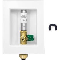 EFIELD Pre-Assembled Ice Maker Outlet Box – 1/2" Push-Fit, With 1/4-Turn Ball Valve, White (IM005)