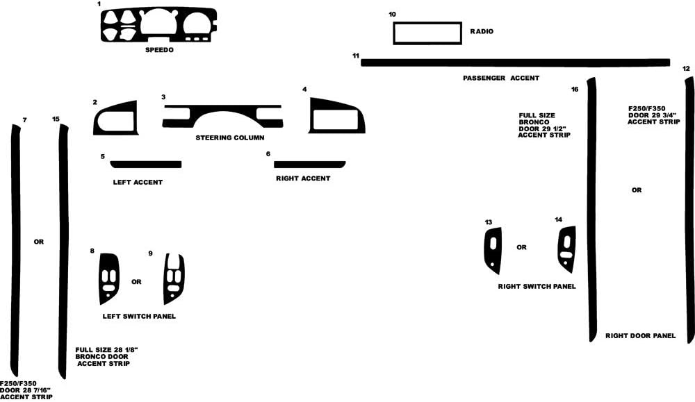 Rvinyl Rdash Dash Kit Decal Trim for Ford Bronco 1987-1996 - Camouflage (Blue)