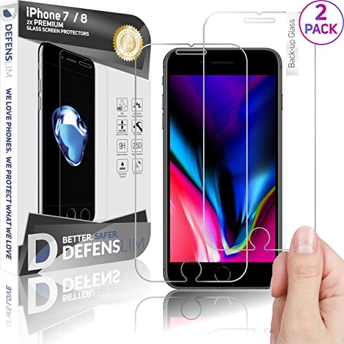 WITKEEN IP-7G 2Pack 7 Tempered Glass Screen Protector with Wider Speaker Cutout - Shatter Resistant Cover, Case Compatible HD for iPhone 8 iPhone 7