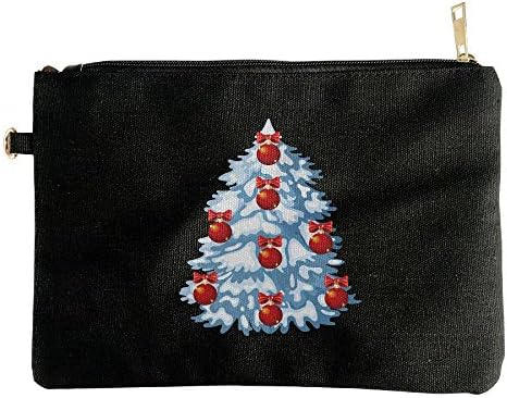Christmas Deco Tree Lover DIY Duty Multi-purpose Canvas Zipper Tool Bag Printed Toiletry Storage Bag Ipad Pack
