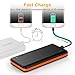 EasyAcc 20000mAh Power Bank QC 3.0 Quick Charge Portable Battery Bank with Dual USB Inputs and Four Outputs, Flashlight for Smartphones, Nintendo Switch and More - Black & Orange