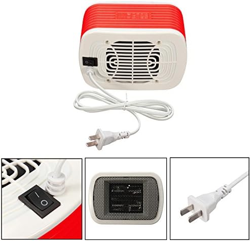 Space Heaters Mini For Warm Winter 220v 500w Rapid Heating Body Material Was Abs Non-slip Feet On Bottom Stable (Red)