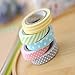 SPHTOEO Decorative DIY Tape Washi Rainbow Candy Color Sticky Paper Masking Adhesive Tape Scrapbooking Phone DIY Decoration (5 Rolls)
