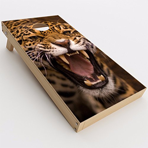 Skin Decal Vinyl Wrap for Cornhole Game Board Bag Toss (2xpcs.) / Jaguar growling