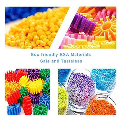 Gears Interlocking Building Set, 80 Pcs Gears Building Set, 10 Color Building Blocks Puzzles Educational Learning Toys Interlocking Solid Gear Set Preschool Gifts for Boys Girls Safe Kids Material