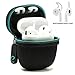 PodPackz AirPods Hard Case with One Pair of AirPods Hooks for Apple AirPods (Black Case + White Hooks) (Updated Zipper)
