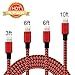 MFi Certified iPhone Charger, Lightning Cable, 4Pack (3FT 6FT 6FT 10FT) to Syncing Data and Nylon Braided Cord Charger Compatible with iPhone/XS/XR/X/8/8 Plus/7/7 Plus/6S/6 Plus More (Black&red)