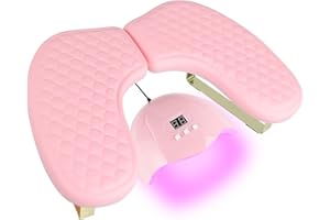 Arm Rest for Nails Tech, BORNBYME Update PU Leather Fish Pattern U-shaped Hand Nail Stand Rest for Manicure, Pink