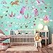 2 Sheets Unicorn Decal Stickers Unicorn Wall Decals Pattern Decoration for Birthday Christmas Children Bedroom Ornament（Color 1）