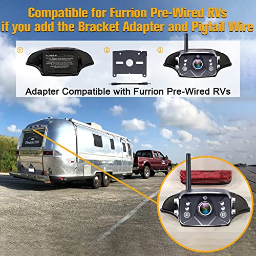 RV Backup Camera Wireless HD 1080P 8 Inch Touch Key Monitor Trailer Rear View System for Truck