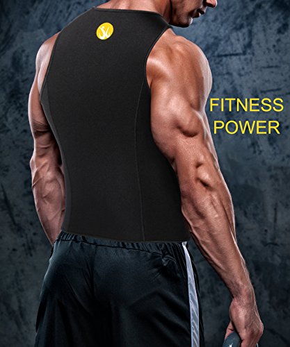 image for Junlan Men Hot Neoprene Workout Sauna Tank Top Zipper Waist Trainer Ve