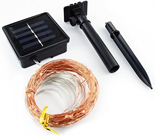 POWERFUL Solar Powered String Lights, 100 LED Copper Wire Lights,39.5ft Starry Lights, Waterproof Fairy Christams Decorative Lights for Outdoor, Wedding, Homes, Party, Patio, Birthday (Cool White)