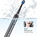 Sonic Electric Toothbrush Clean as Dentist Rechargeable 1 Time Charge 30 Days Use 5 Modes Waterproof 3 Replacement Heads with Smart Timer Black