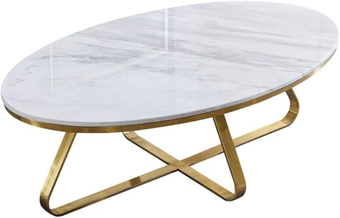Einfacher Kleines Wohnzimmer Marmortisch Goldene Oval Edelstahl Couchtisch Sofa Nordic Side Beistelltisch Texturiertes Platten Aus Marmor Geeignet For Wohnzimmer Buro Size 90 40 40cm Amazon De Kuche Haushalt