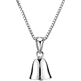 OIDIMS Bells Pendant Necklace for Women Cute Musical Lucky Charms Dangle Collar Choker Necklace Chain Fashion Jingle Bell Personalized Silver Plated Dainty High Polish Best Friends Daughter Jewelry