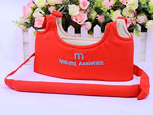 Baby Toddler Learn to Walk Walking Harness Aid Assistant Safety Rein Train Walking Protective Belt (Red)