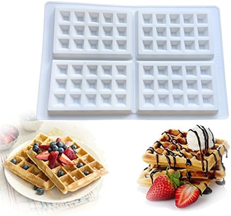 Waffle Shape Baking Biscuits Silicone Mold Make Kitchen Bake Maker Cookware Mold Dish Pan Bundt Kitchen Mold Bake
