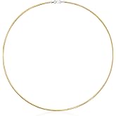 Ross-Simons Italian 2mm Reversible Omega Necklace in 2-Tone Sterling Silver