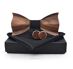 Pre-Tied Wood Bow Ties Set for Men Big Boys with