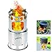 WodsWod Camping Stove Stainless Steel Wood Burning Camp Stove Compact Lightweight Backpacking Stove with Nylon Carry Bag for Outdoor Hiking Traveling Picnic BBQ
