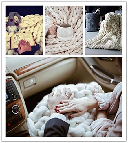 Knit Blanket Throw Soft Rug Sofa Bed Lounge Decorator Knitted Small Size Pet Bed Mat Rug (40 x 60 inches- Standard Blanket, White)