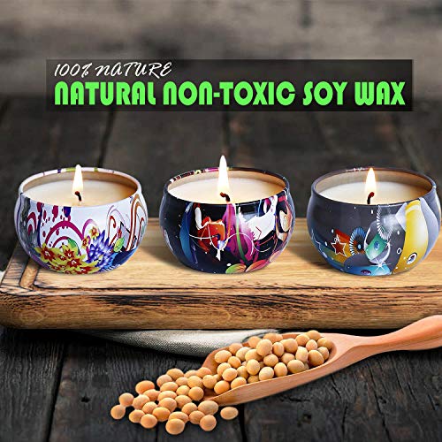YIHANG Scented Candles Gift Sets, Natural Soy Wax 2.5 Oz Unit Portable Travel Tin Perfect for Women Aromatherapy Anniversary - 8 Pack - Thumbnail 2