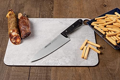 Küchenmesser aus Edelstahl mit Klinge von 200 mm - Chefmesser für Fleisch, Fisch, Geflügel, Obst und Gemüse - Ergonomischer Griff aus Polyoxymethylen, Serie Universal, Farbe Schwarz