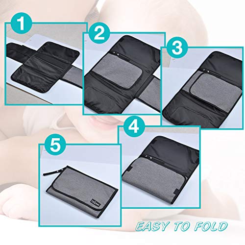 Nappy Changing Mat,Lychee Water-Resistant Foldable Baby Changing Kit Soft Pillow Travel Diaper Pad Keep Baby Clean for Home Travel Outside