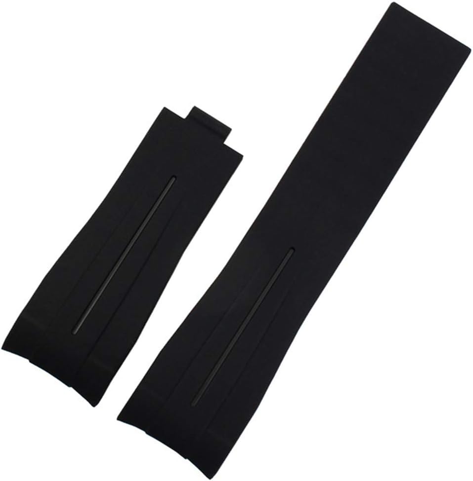 Strap Rubber Strap Waterproof Silicone Sports Watch with 20-21 Mm Strap Men's Watch Folding Buckle 20mm Gold Buckle Black Black