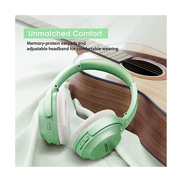 Hybrid-Noise-Cancelling-Headphones-Mpow-Bluetooth-50-Headphones-Over-Ear-Hi-Fi-Deep-Bass-Wireless-Headphones-with-Mic-Soft-Protein-Earpads-Headset-for-Home-Office-Online-Class-Cellphone-PC-TV Hybrid Noise Cancelling Headphones, Mpow Bluetooth 5.0 Headphones Over Ear, Hi-Fi Deep Bass Wireless Headphones with Mic…