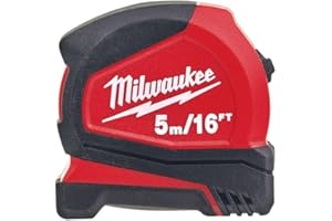 Milwaukee 4932459595 Pro Compact Tape Measure C5-16/25, Red, 5m/16ft