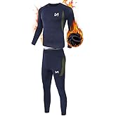 MEETYOO Thermal Underwear for Men, Winter Gear Long Johns Base Layer Top and Bottom Set for Skiing Running