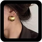 Erimberate Bohemian Ball Button Stud Earrings Gold Matte Brushed Button Earrings Round Half Ball Matte Stud Earrings Minimalist Matte Ball Button Earrings Jewelry for Women