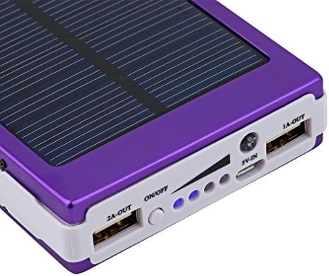 TAVLAR 30000mAh Dual USB Portable Solar Battery Charger Power Bank (Purple)