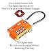 TSA Approved Cable Luggage Locks, Re-settable Combination with Alloy Body, Orange 4 Locks.