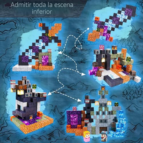 GraceDuck Magnetic Blocks - 150 Pieces Building Magnet Dark Castle Sword Domain - Magnetic Building Toys - Stem Montessori Sensory Toys for Toddlers 6, 7,
