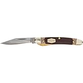 Old Timer 18OT Mighty Mite 4.7in Stainless Steel Traditional Folding Pocket Knife with 2in Clip Point Blade, Nickel Silver Bolsters, and Sawcut Handle for Whittling, Hunting, Camping, EDC, and Outdoor