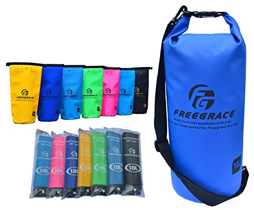 Freegrace Ultimate Waterproof Dry Bag - Greatest Dry Bags, Dry Sack on Amazon - Perfect Waterproof Bag for Adventures - Floating Dry Bag, Great for Boating, Kayaking, Hiking, Rafting, Snowboarding, Camping, Fishing - Dry Compression Sack with High Quality Roll Top Closure System and Shoulder Strap - Available in Seven Wonderful Color Designs Especially for You - 90 Days 100% Money Back Guarantee