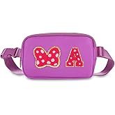 Initial Letter Mouse Bow Fanny Pack, Cute Christmas Birthday Gifts for Girl Daughter Women Waterproof Crossbody Bag for Girls, Personalized Belt Bag for Park Travel, A