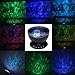 GLIME Remote Control Ocean Wave Projector Night Light 12 LED 7 Colors Built-in Mini Night Music Player Light 45 Degree Adjustable LED Star Lamp Projector Nightlight for Kids Bedrooms Living Room